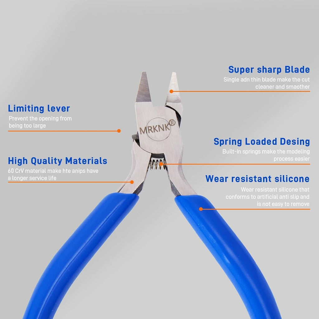 Model Building Tools Kit – 6-Piece with 4.3inch Precision Model Nipper, Clean Cuts with No Whitening