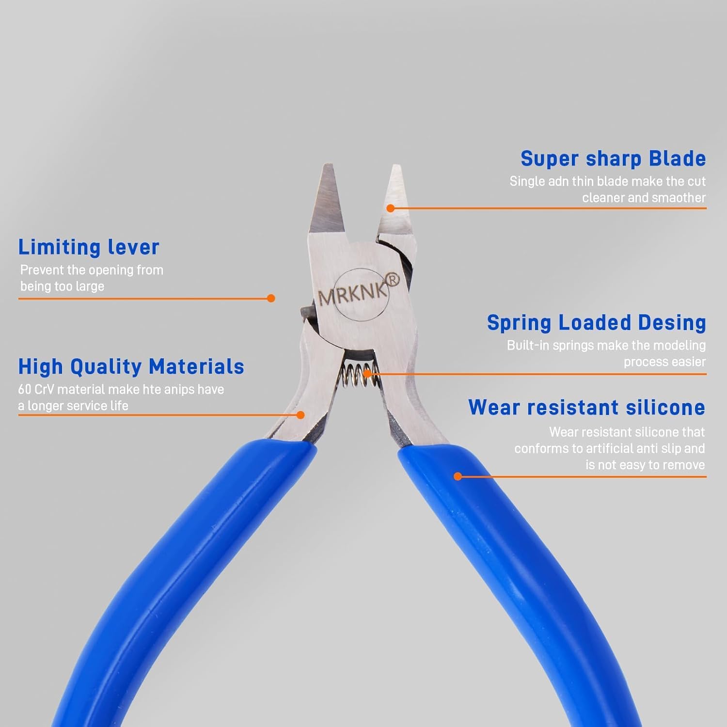 Model Building Tools Kit – 6-Piece with 4.3inch Precision Model Nipper, Clean Cuts with No Whitening