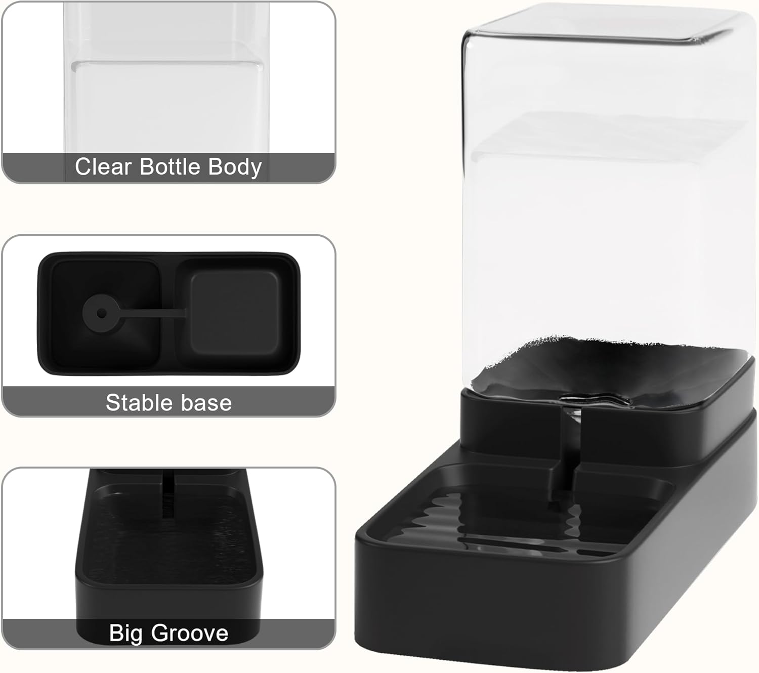 Automatic Cat Feeder and Water Dispenser in Set with Pet Food Bowl,Gravity Dog Waterer and Food Feeder for Small