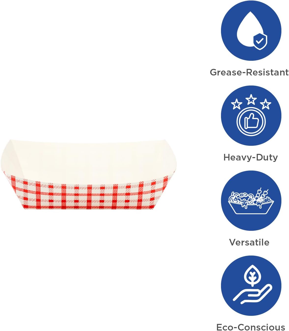 [2 lb - 1,000ct Paper Food Trays, Sturdy Disposable Food Boats