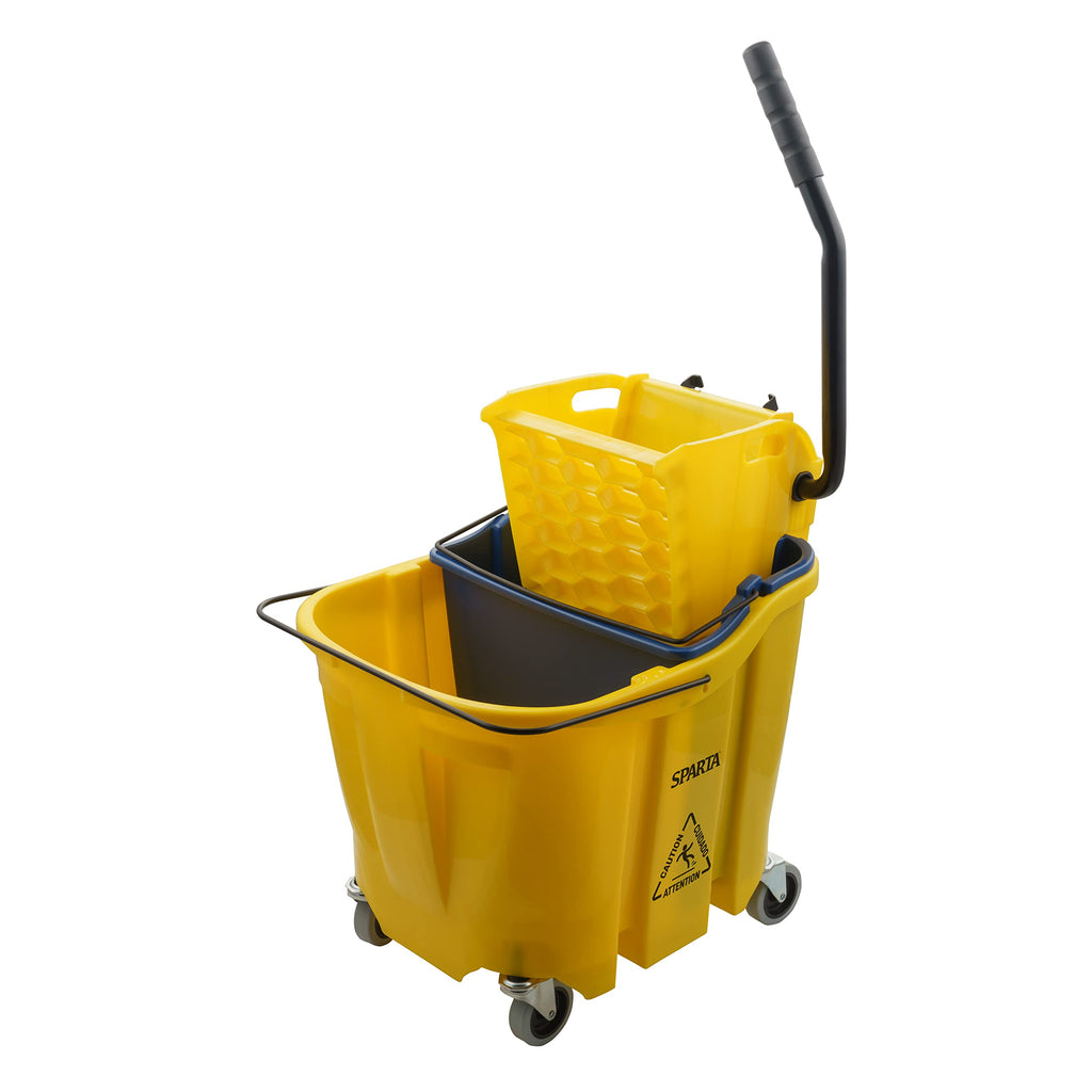 35 Qt Mop Bucket System with Wringer and Insert, Yellow