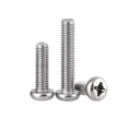 #10-24 x 2'' (25Pack) Pan Head Machine Screw, Phillips Drive, 304 Stainless Steel 18-8, Bright Finish, Fully Machine Thread