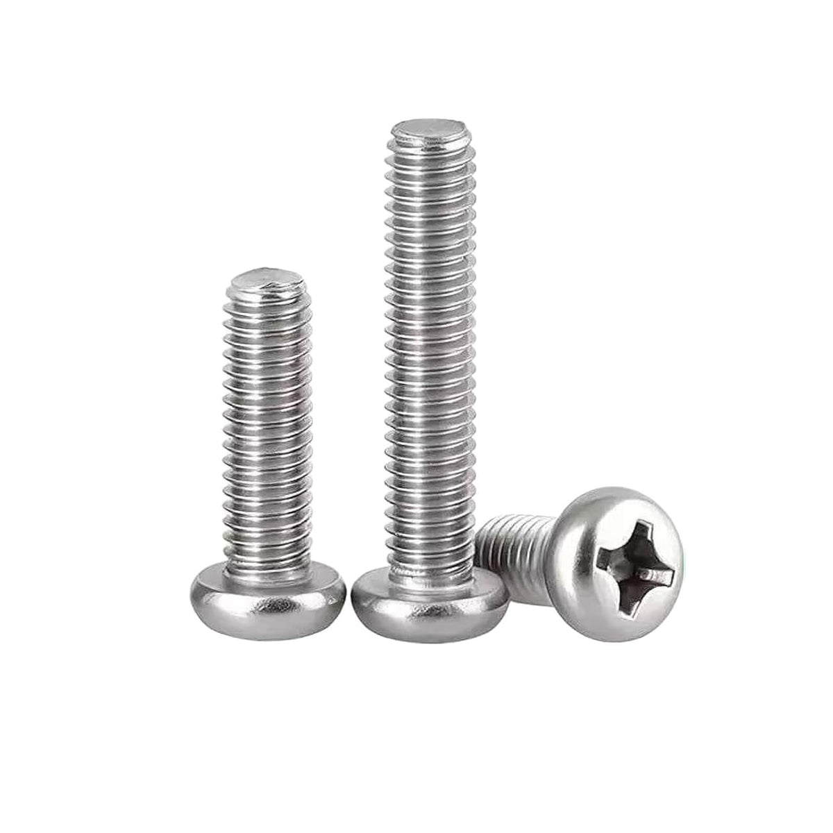 #10-24 x 2'' (25Pack) Pan Head Machine Screw, Phillips Drive, 304 Stainless Steel 18-8, Bright Finish, Fully Machine Thread
