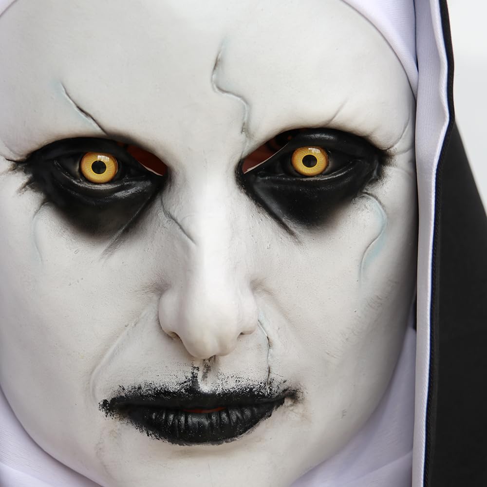 Halloween Nun Full Head Latex Mask For Scary Party Cosplay Mens Masquerade