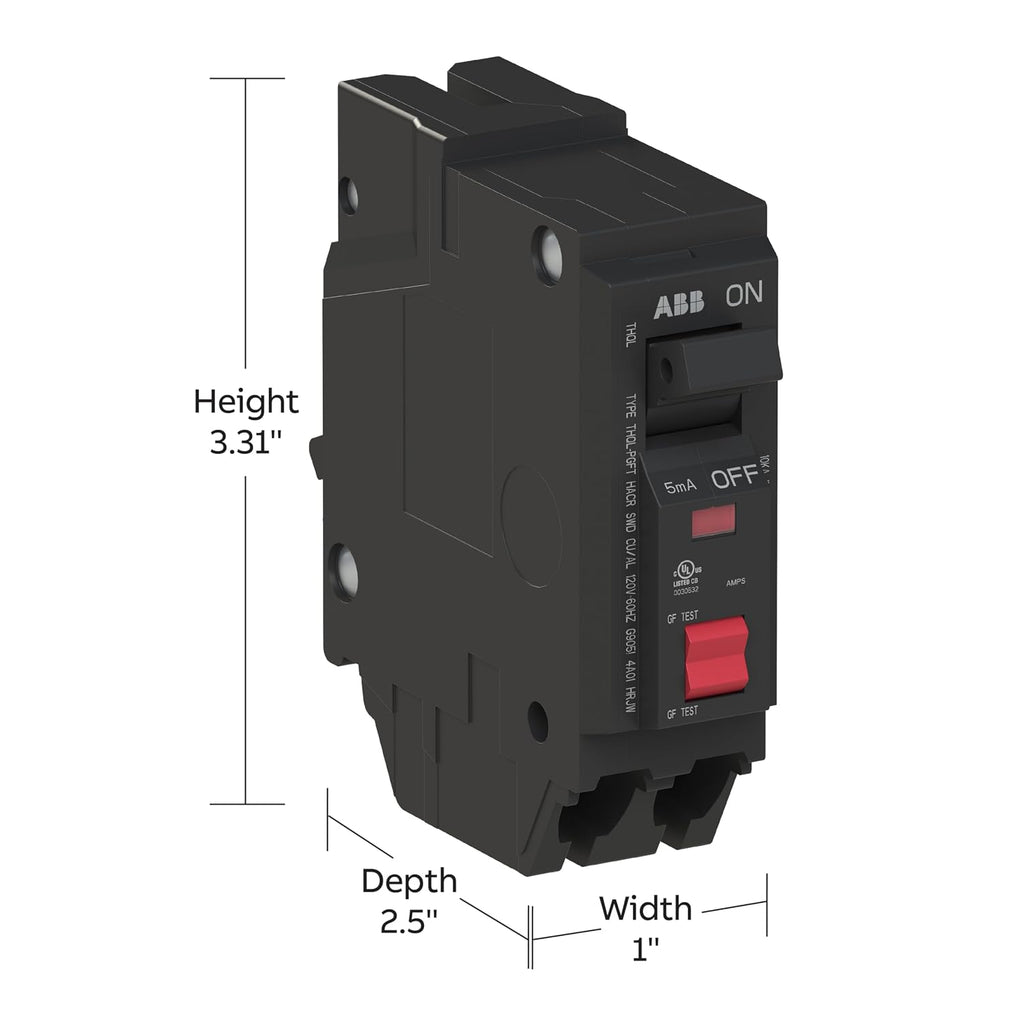 ABB Q-Line THQL1120PGFT • Ground Fault Circuit Breaker • 20Amp Single Pole