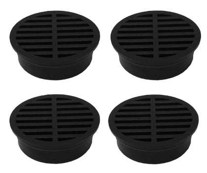 4" Outdoor Round Flat Drain Grate Cover (4, Black)