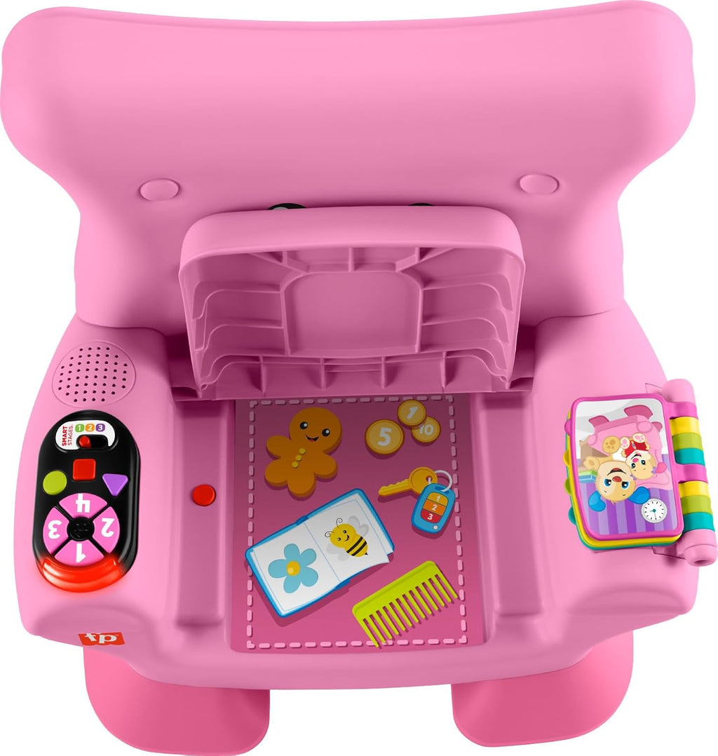 Fisher-Price Laugh & Learn Smart Stages Chair, Pink | Pretend Chair with Lights & Educational Music, Toddler Toy for