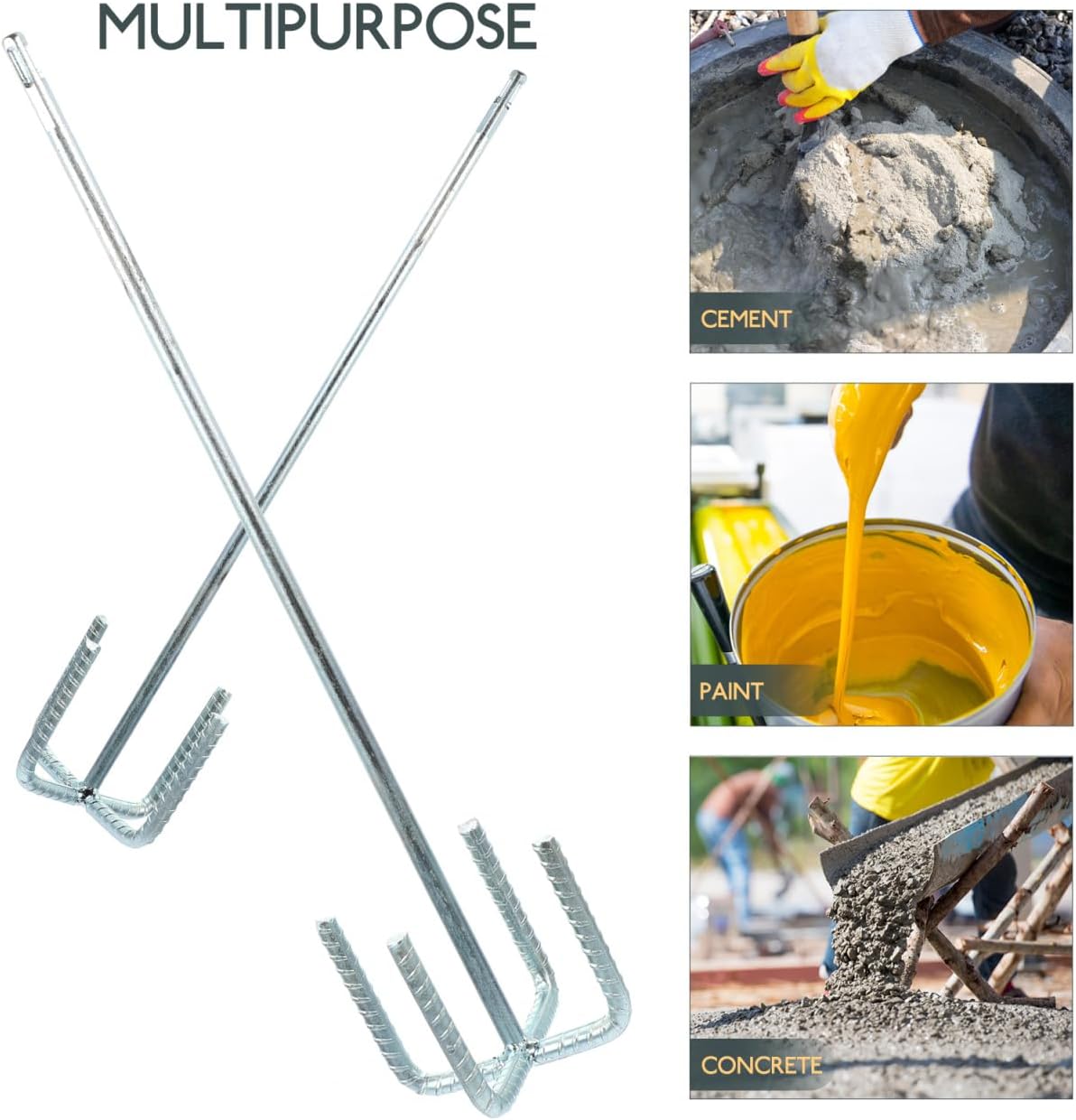 Power Drill Mixer Attachment, Metal Paint Mud Mixer Heavy Duty Paint Cement Grout Bucket Mixer Professional Drywall
