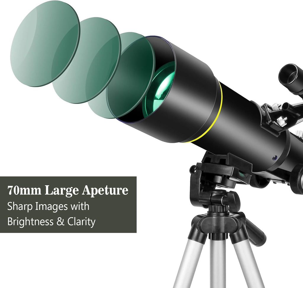 Telescopes, Telescope for Kids and Adults Beginners, 70mm Aperture 400mm Focus Length Refractor Travel Telescope with