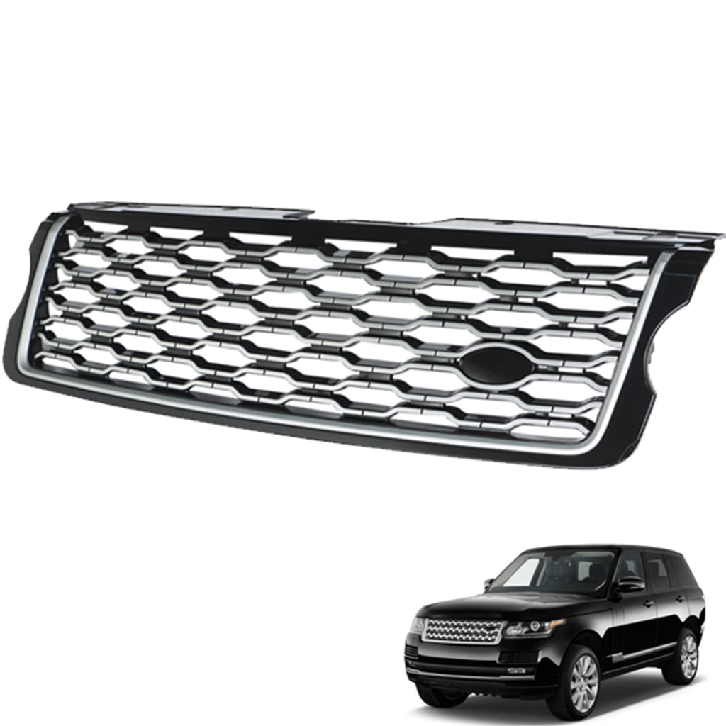 SEBLAFF Front Bumper Upper Grille Black Chrome Replacement for Vogue