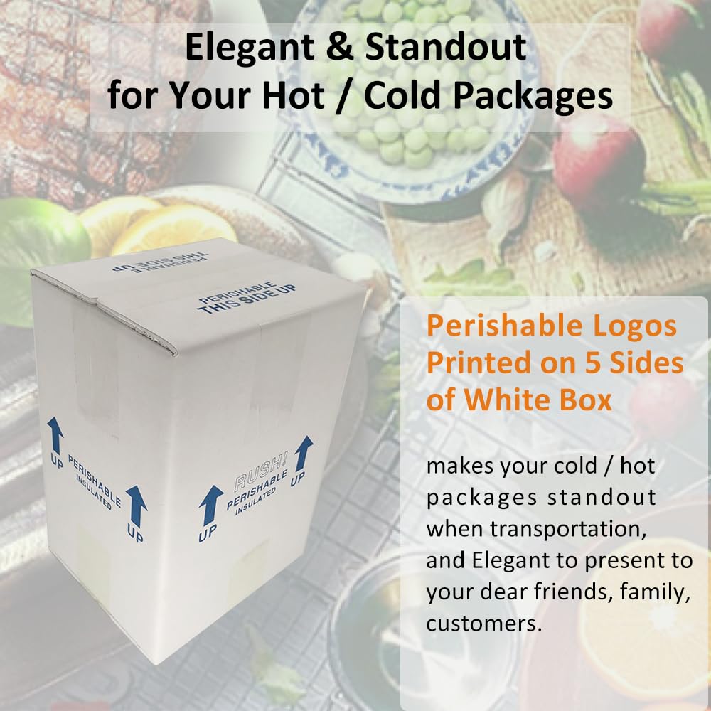 4 Pack 7x6x10'' Small Insulated Shipping Boxes with Bag Liners
