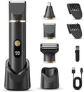 Beard Trimmer for Men, IPX7 Waterproof Body Hair Trimmer Electric Razor Shaver Body Grooming Kit Wet/Dry Use for
