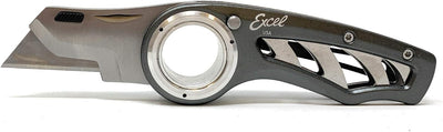 K60 Revo Folding Utility Knife with Holster, Aluminum, Grey