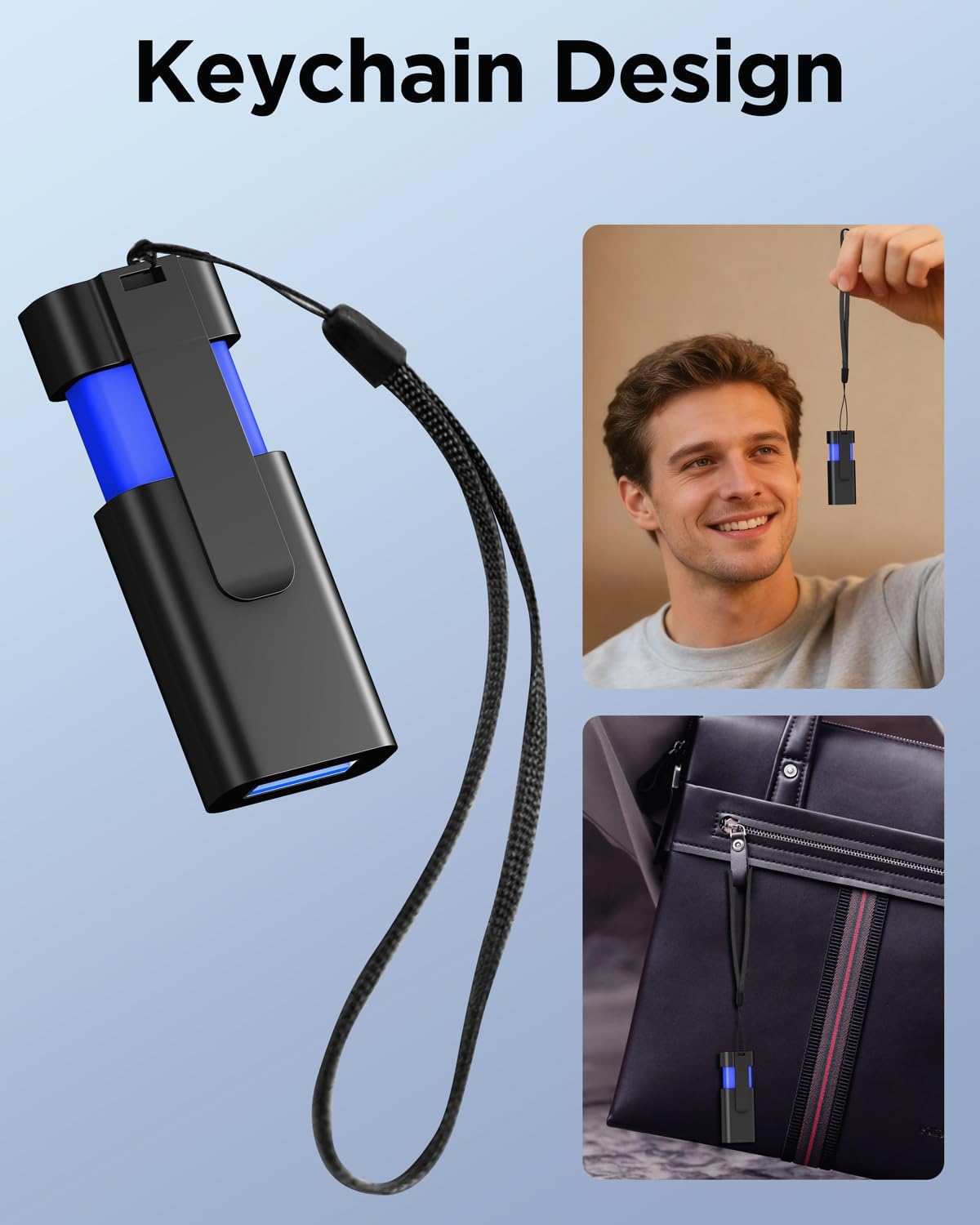 USB Flash Drive 16GB 5 Pack TEWENE USB 3.0 Thumb Drive &2PCS USBC Adapter | Clip Retractable Zip Drive USB Memory