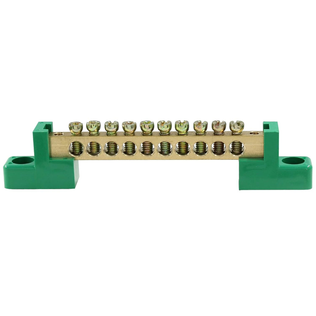 Bonsicoky 2 Pack Brass Terminal Bus Bar 10 Positions