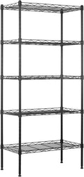 5-Tier Wire Shelf | 21.5" x 11.6" x 47.6" | Black