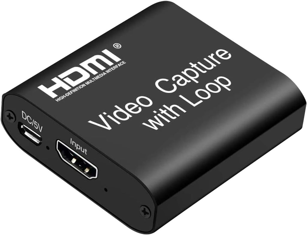 Video Capture Card 4K HDMI Device with Loop Out, Full HD 1080P Game Capture Video Recorder for Live Streaming