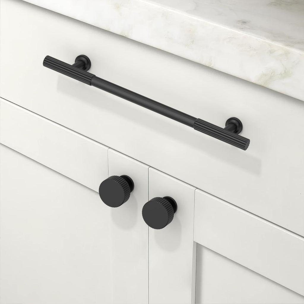 10 Pack Matte Black Cabinet Pulls 6.3 Inch(160mm) Kitchen Cabinet Handles Cabinet Hardware for Drawer Pulls