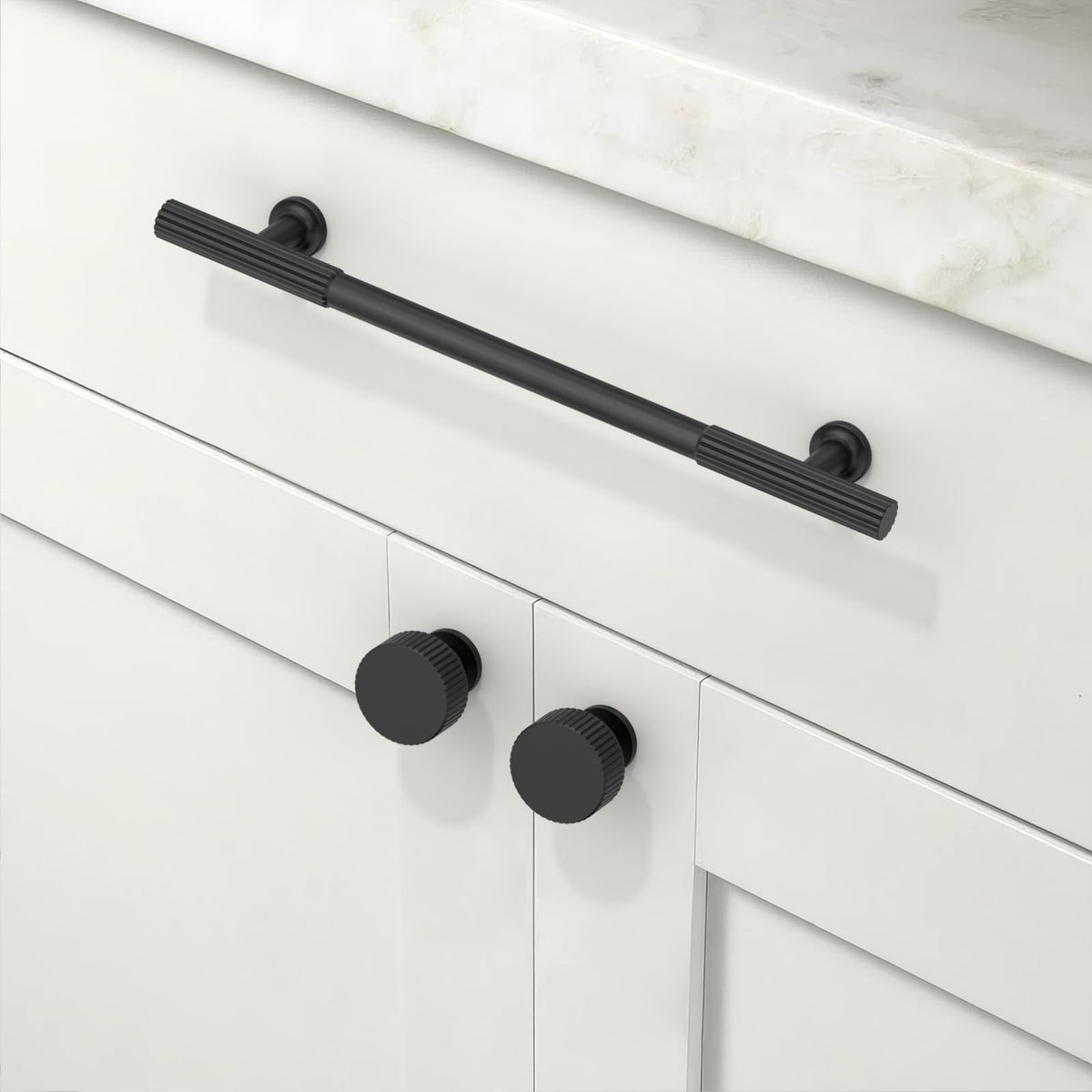 10 Pack Matte Black Cabinet Pulls 6.3 Inch(160mm) Kitchen Cabinet Handles Cabinet Hardware for Drawer Pulls