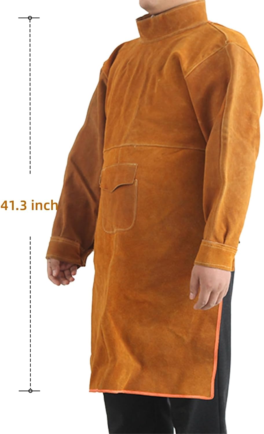 Split Cowhide Leather Welding Jacket, Heat & Flame Resistant Heavy Work Welding Protection Coat, Welding Apron for