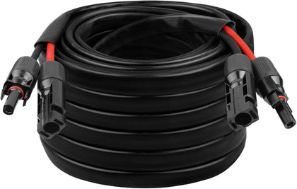 10AWG Solar Cable - 50FT Solar Panel Extension Cord 10 Gauge PV Wire with Flame Retardant Protective Sleeving Female