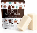 Unscented Natural Dish Soap Bar, Organic Coconut, Non-Toxic, 2-Pack