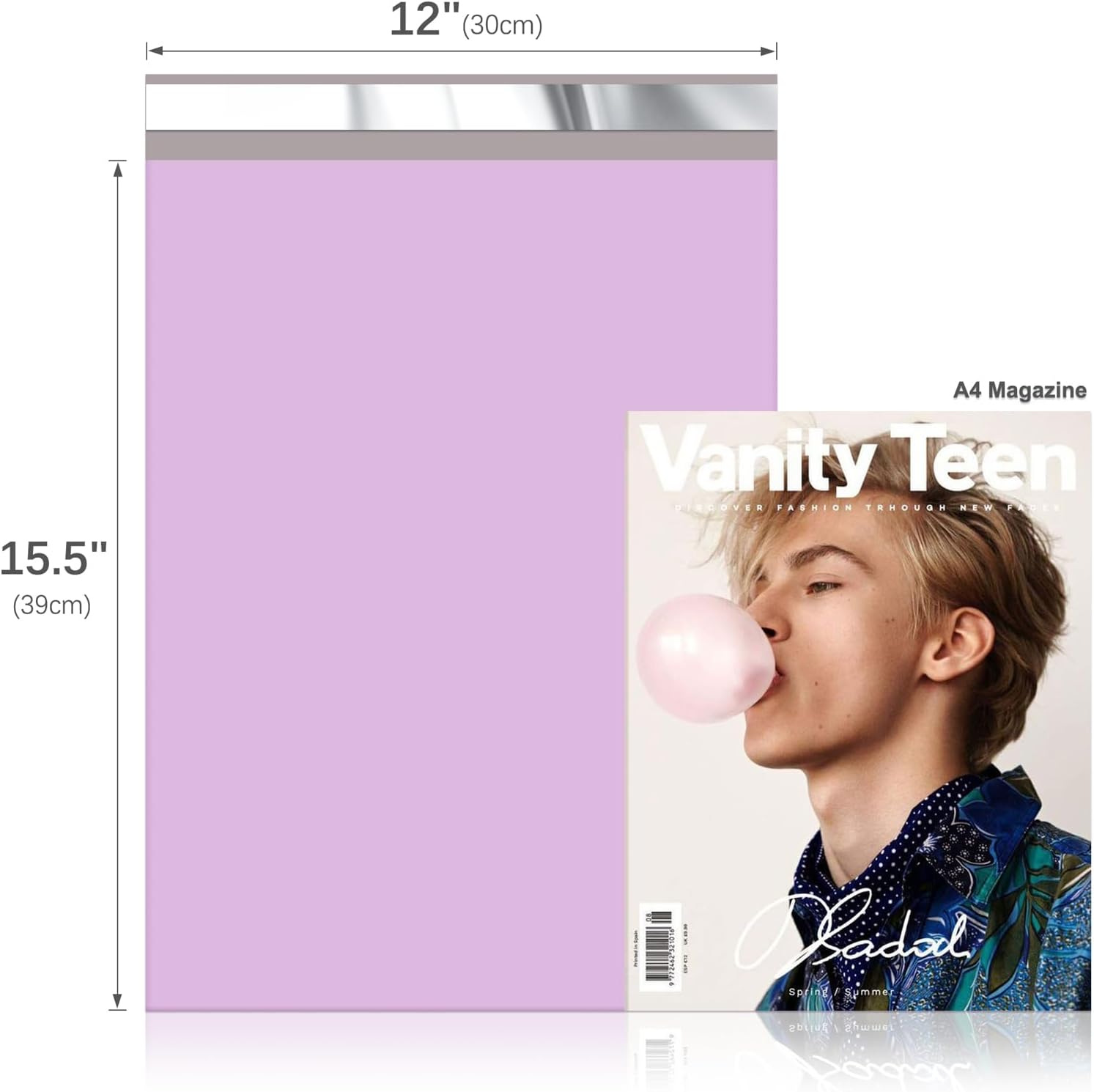 Poly Mailers 12x15.5" 50Pcs,Shipping Bags For Clothing,Light Purple | Strong Adhesive Packaging Mailers Poly