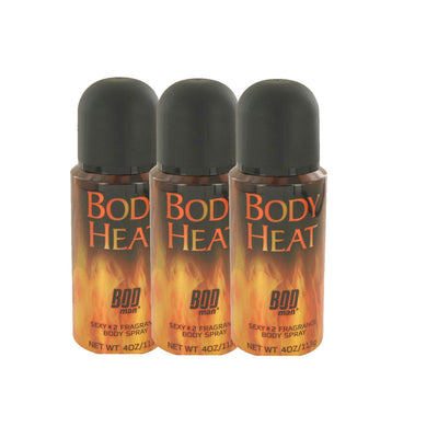Bod Man Body Heat Sexy X2 Fragrance Body Spray 4 oz Men (Pack of 3)