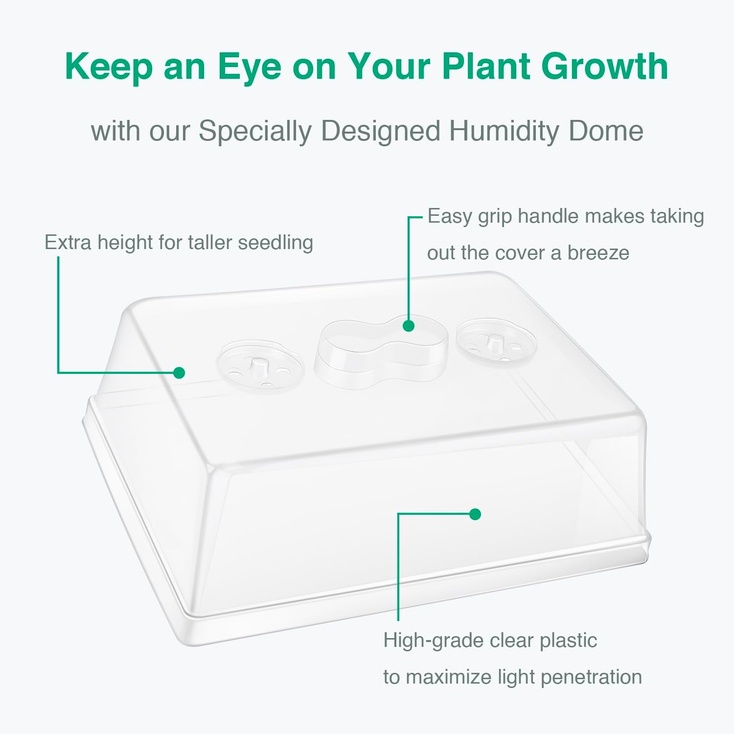 Thick Plastic 5-Set Strong Seed Starter Trays with 5" Humidity Domes