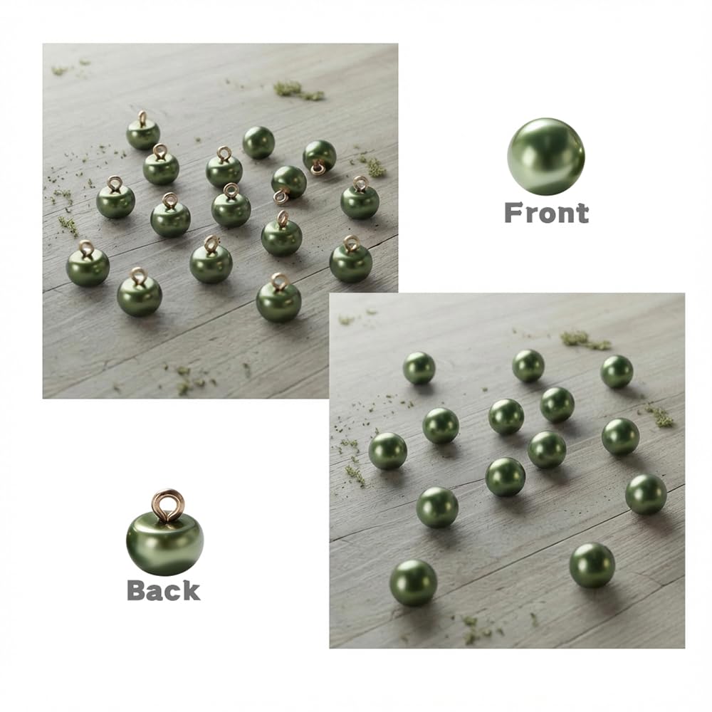 30 Pcs Green Pearl Buttons with Shank for Clothes
