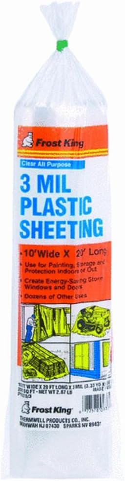 P1020/3 Polyethylene Sheeting, 10' x 20' x 3 mil., Clear