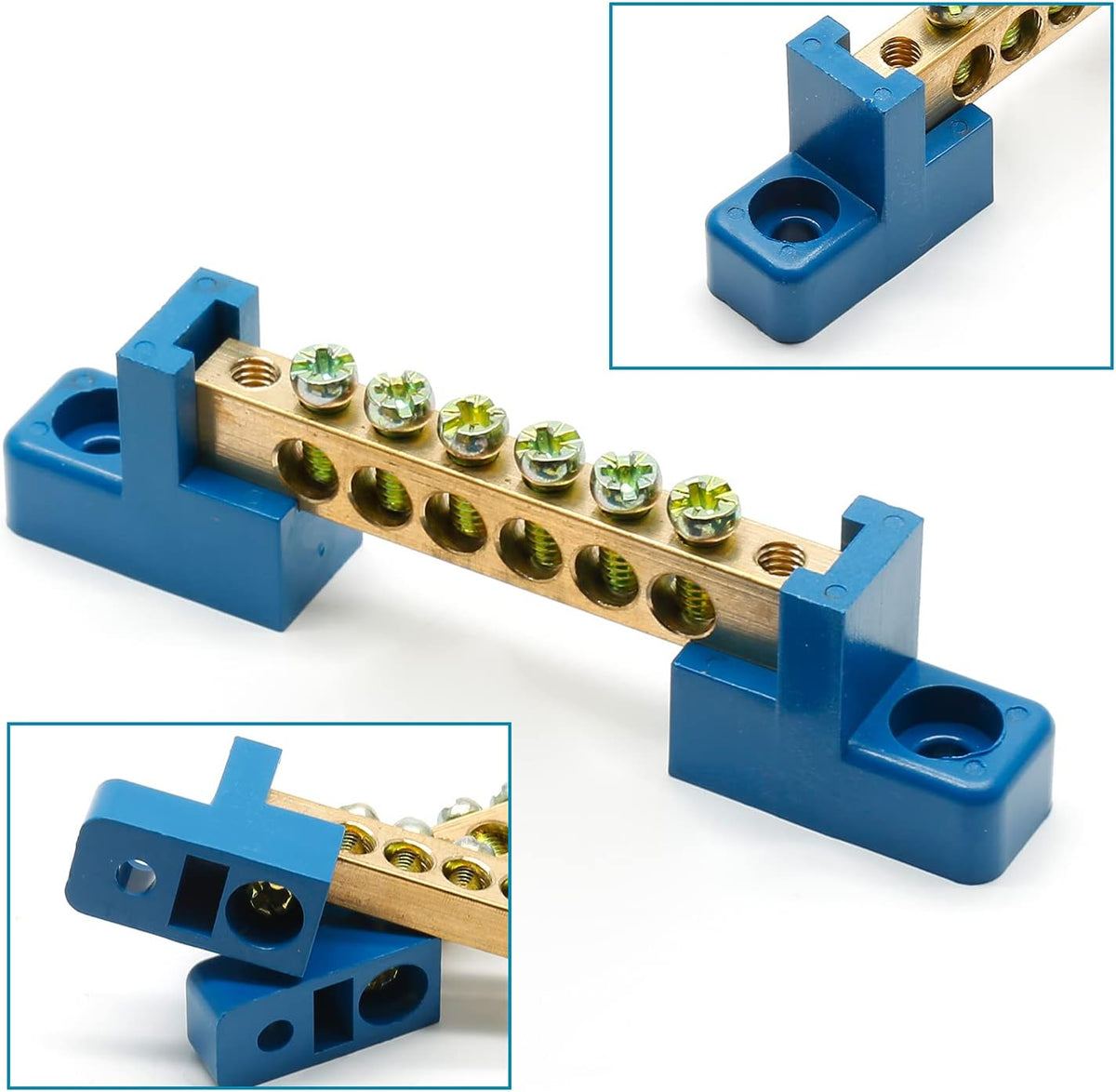 Bonsicoky Ground Bus Bar Terminal Block, 2Pcs