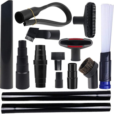 GIB 14Pcs Vacuum Attachment for Shop Vac Accessories for Household Cleaning | 1 1/4" Vacuum Brush Flexible Crevice