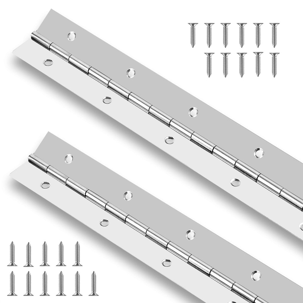 2PCS Piano Hinge 18 Inch Stainless Steel Continuous & Piano Hinge