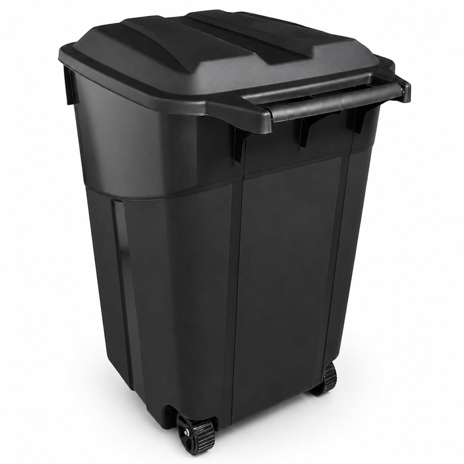 32 Gallon Wheeled Outdoor Trash Can with Secure Lid, Rolling Garbage Bin | 32-45 gallon capacity, durable