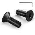 #6-32 Machine Screws, 100Pcs #6-32 x 1/2 Inch Flat Head Socket Cap Screws, 304 Stainless Steel 18-8 Countersunk Bolts, Black Zinc Finish, Full Thread (with Hex Spanner)