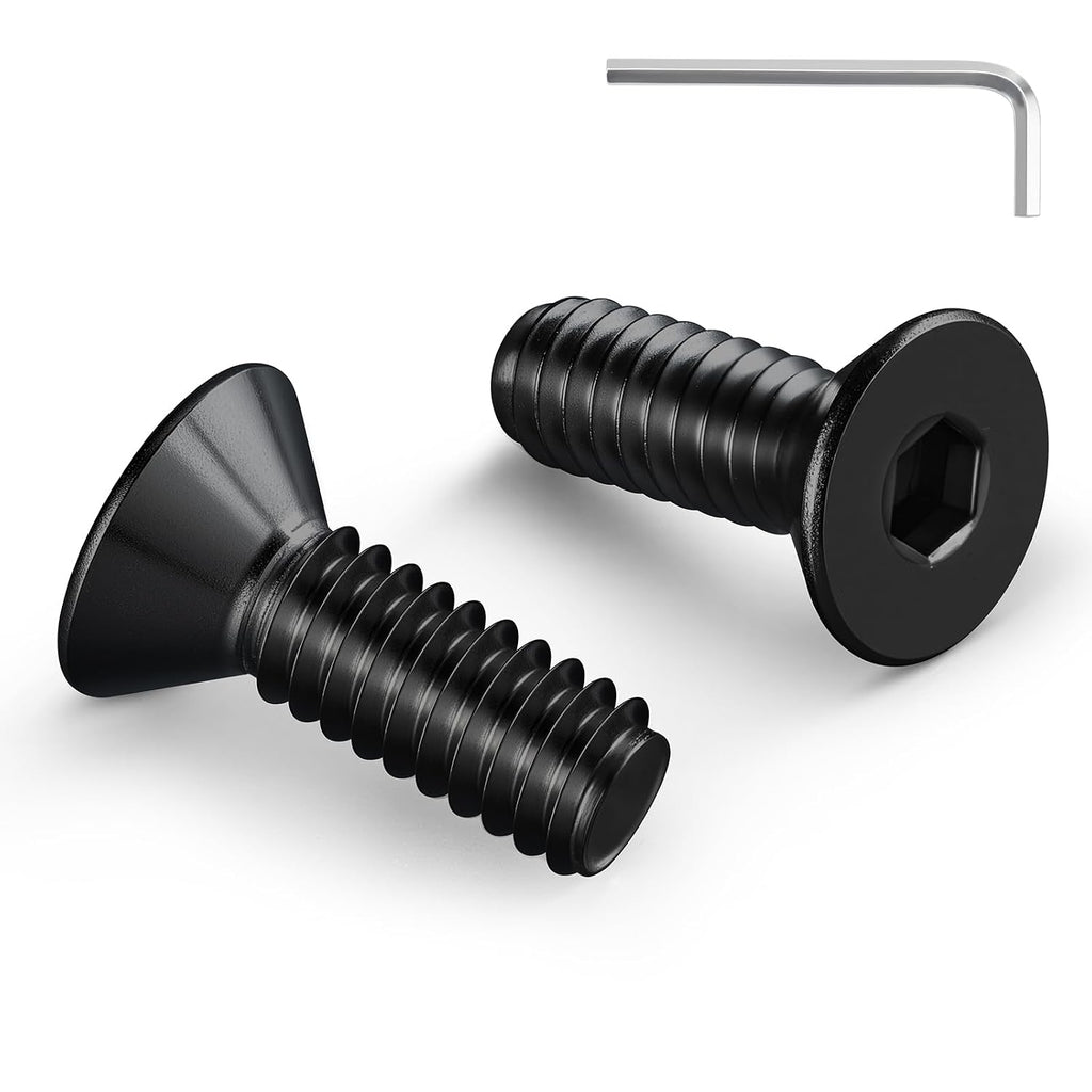 5/16-18 Bolt, 5/16-18 x 3/4 Inch Flat Socket Head Screws 15Pcs, 304 Stainless Steel 18-8 Countersunk Bolts, Black Zinc Finish, Full Thread, with Hex Spanner