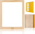 8x10 Inch Wood Silk Screen Frame, 110 White Mesh for DIY Printing | includes screen printing squeegee, for T-shirts