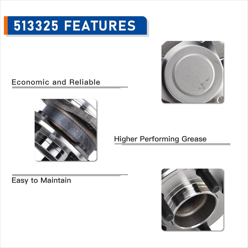 PAROD 2PCS 513325 Front Wheel Hub & Bearing Assembly fit for 2012-2020 Chrysler 300, Dodge Challenger, Dodge Charger RWD 3.6L 5.7L