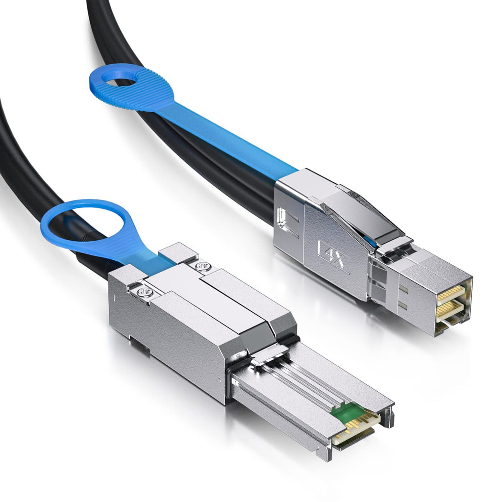 ipolex External Mini SAS HD SFF-8644 to SFF-8088 Hybrid Cable for Server, Raid Card & PCI Express Controller, 1-m(3.28ft)