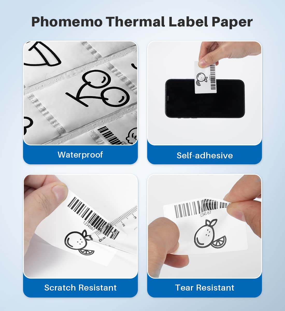 M220 Labels,3 Rolls Self-Adhesive Stickers, 2.36'' x 1.57'' Compatible with Phomemo M220/M250/M260/M221/M200 Label