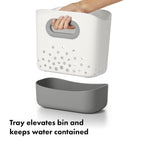 OXO Tot Stand Up Bath Toy Storage Organizer, 7.1 L, Large Capacity Bin for Baby Bath Essentials - Gray