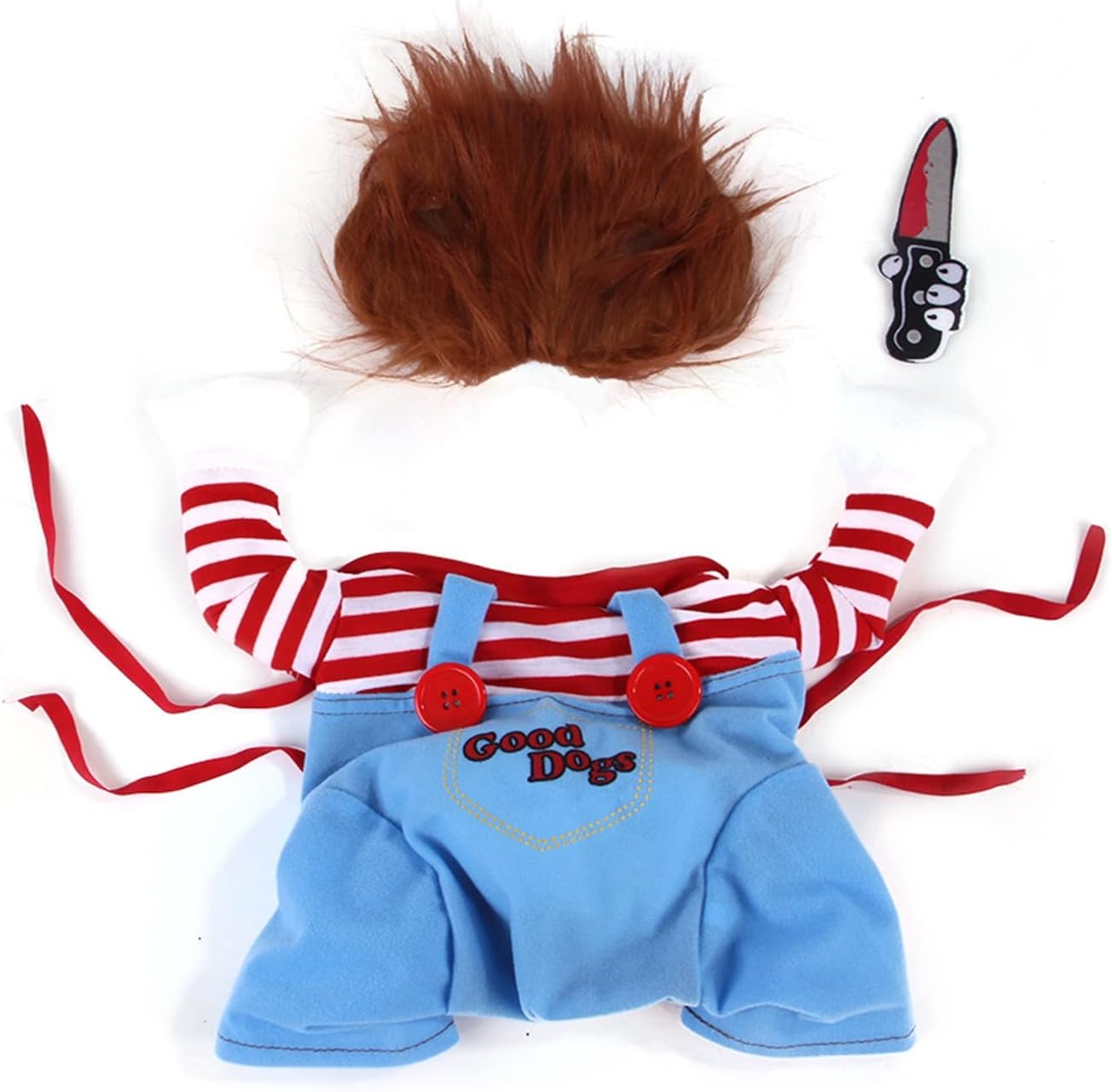 Pet Deadly Doll Dog Costume, Cosplay Halloween Christmas Funny Clothes Party Costume for Small Medium and Large Dogs