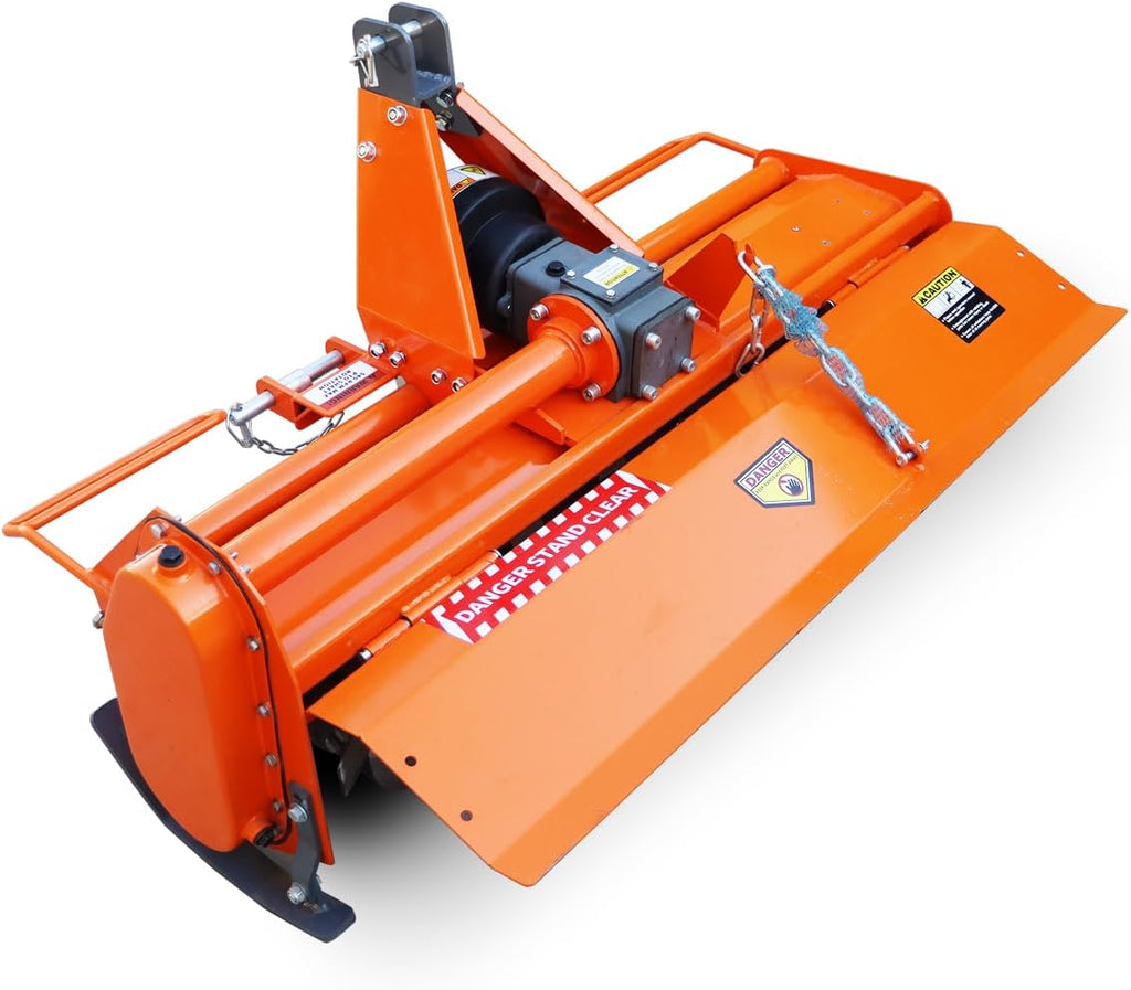 Attachments 3 Point 45" Rotary Tiller Attachment Fits Cat 1 Tractors, Single Speed PTO Driven Cultivator with a 540