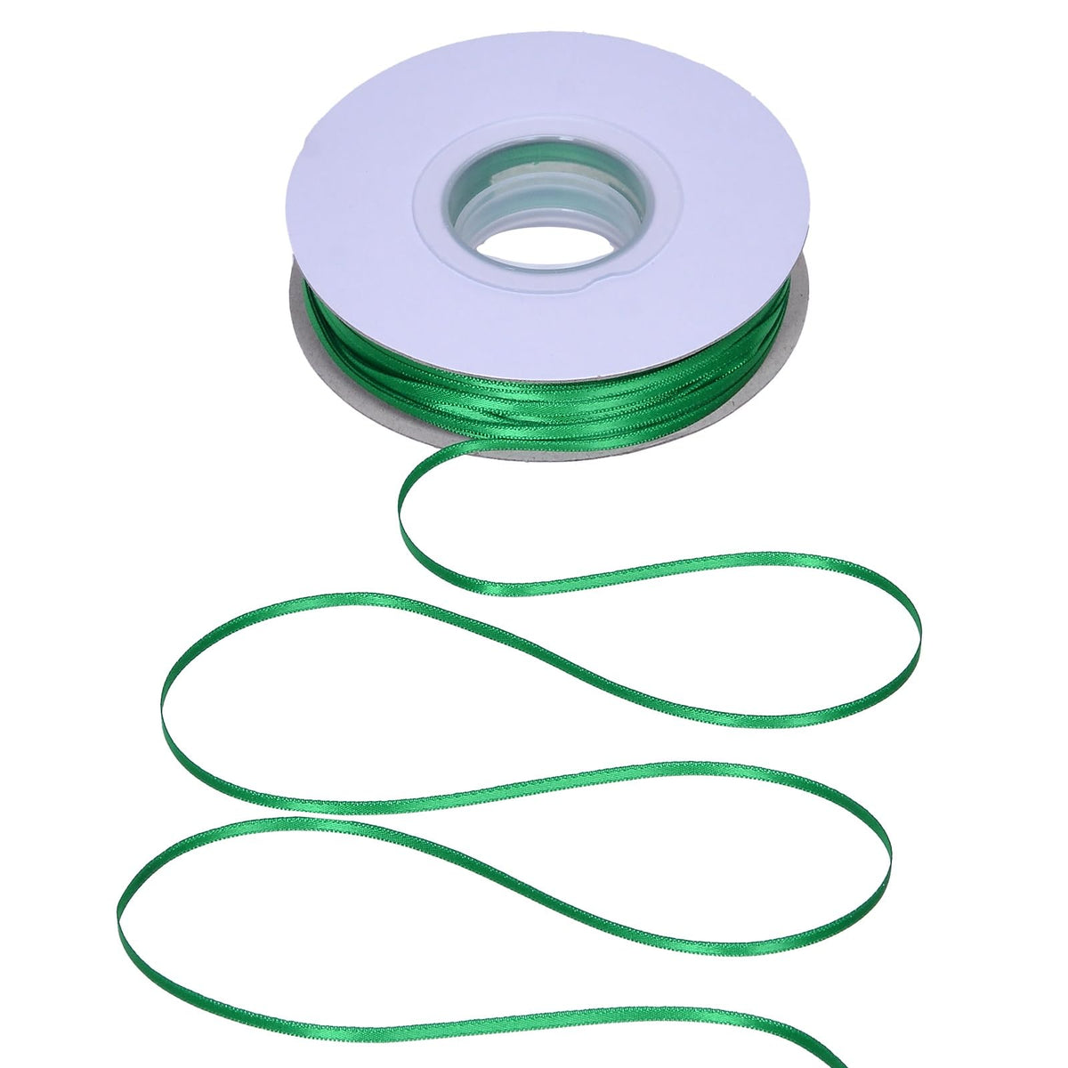 Green Double Faced Satin Ribbon 1/8 Inch Continuous 100 Yards
