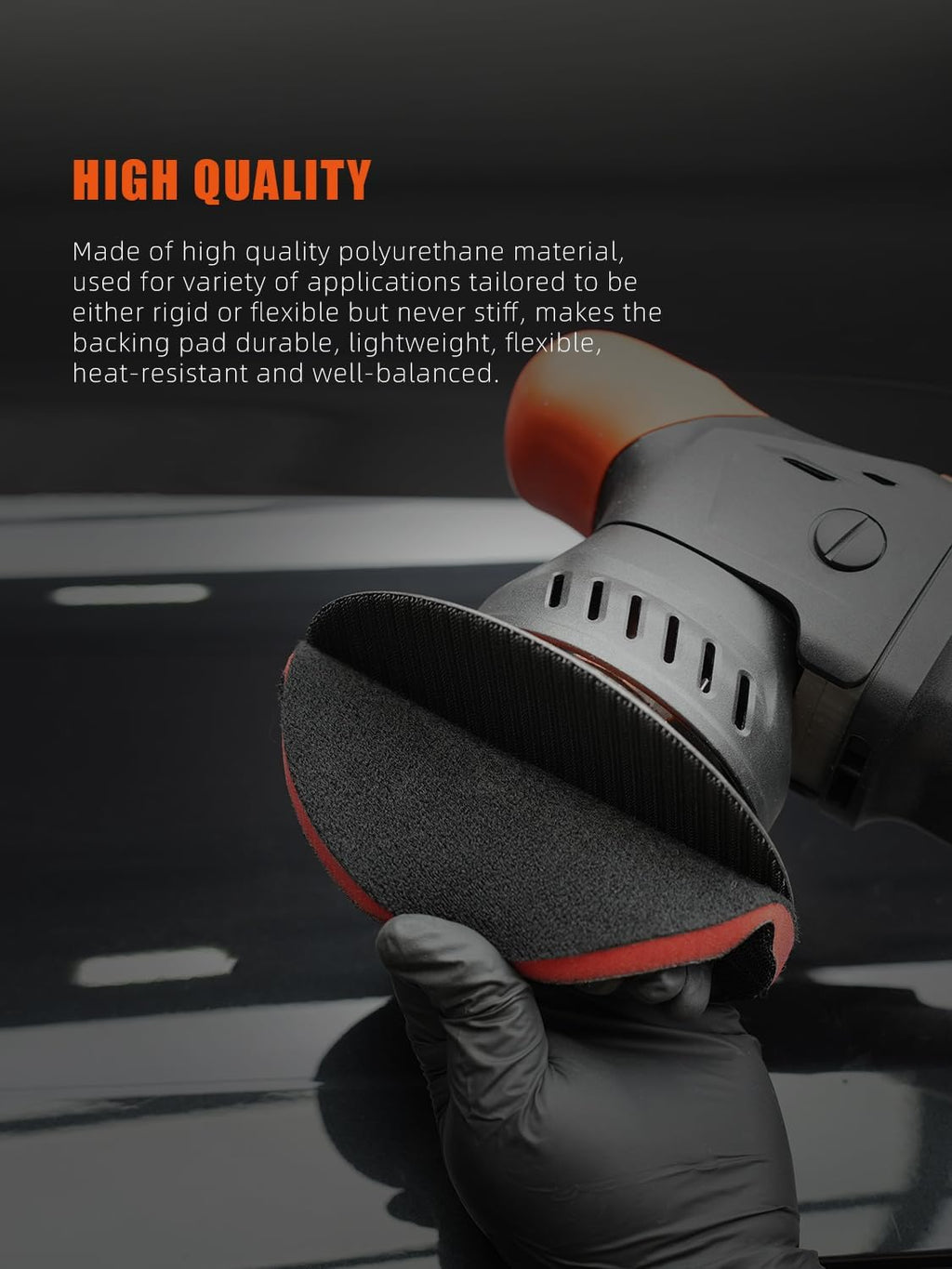 5"(125mm) Backing Pad Hook and Loop Backing Plate 5/16"-24 Thread DA Air Random Orbital Sander/Polisher Backing Pad