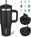 30 oz Insulated Tumbler with Handle & Straw, Stainless Steel | Double Wall Vacuum Insulation, Leak Proof, BPA Free