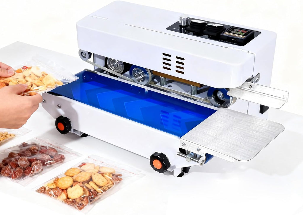 Commercial Heat Sealer Machine, Automatic Continuous Bag Band Sealing Machine with Digital Temperature Control
