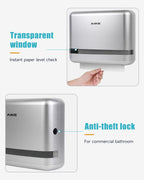 200 Sheets Wall Mount Paper Towel Dispenser,Fit Multifold Paper,Silver