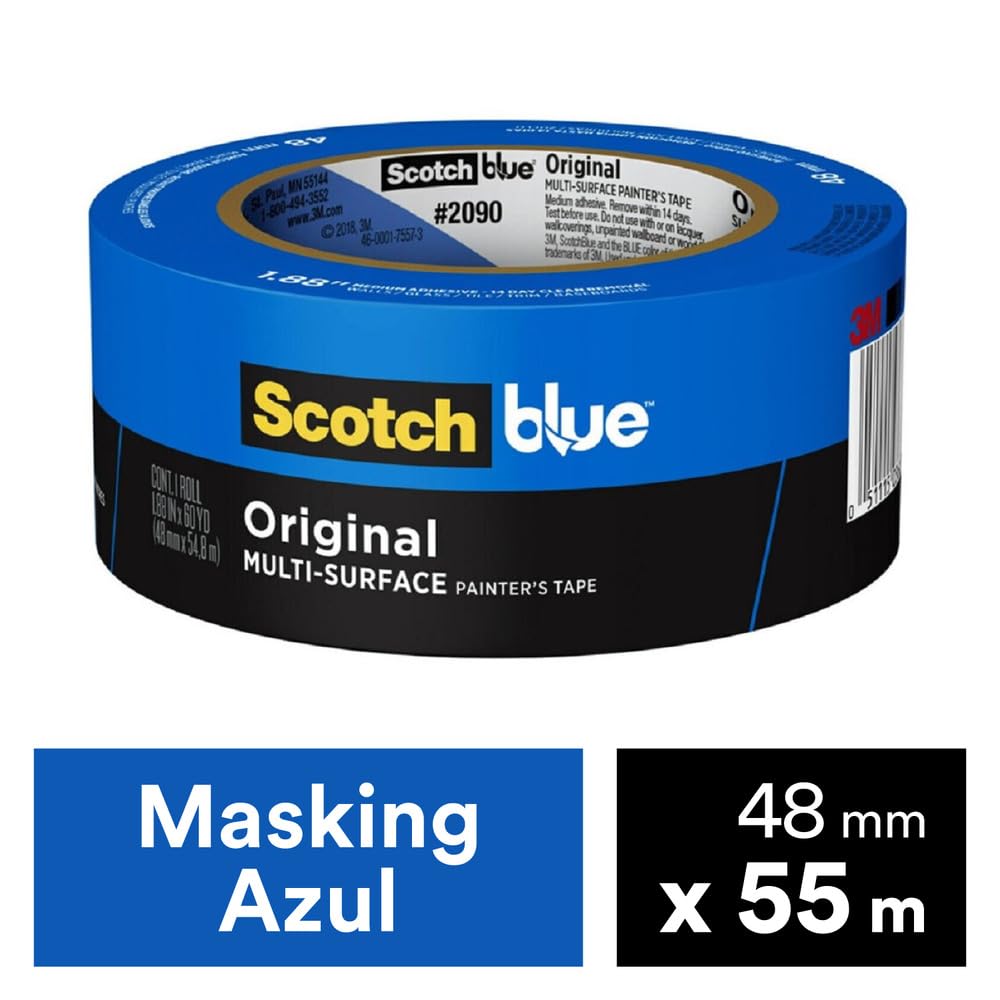 Original Multi-Surface Painters Tape, 2 Inch Wide (1.88 in. x 60 Yds), 1 Roll Blue Paint Tape Protects Surfaces &